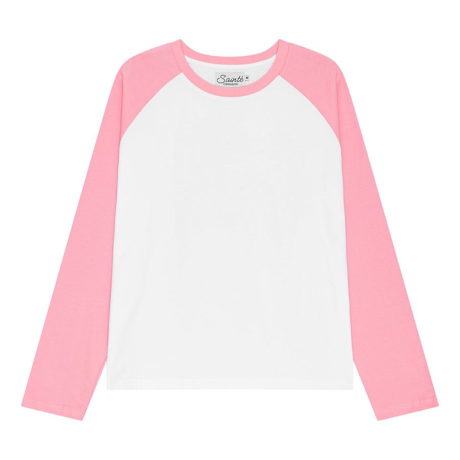 RAGLAN LONGSLEEVE - WHITE/PINK