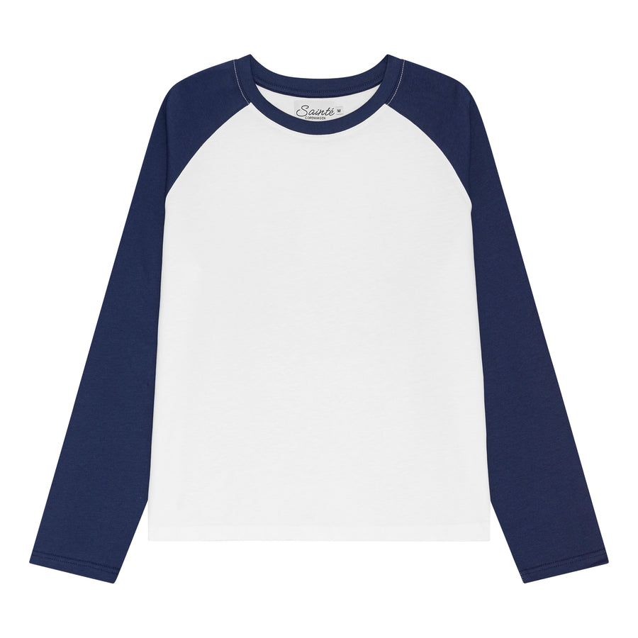 RAGLAN LONGSLEEVE - WHITE/NAVY